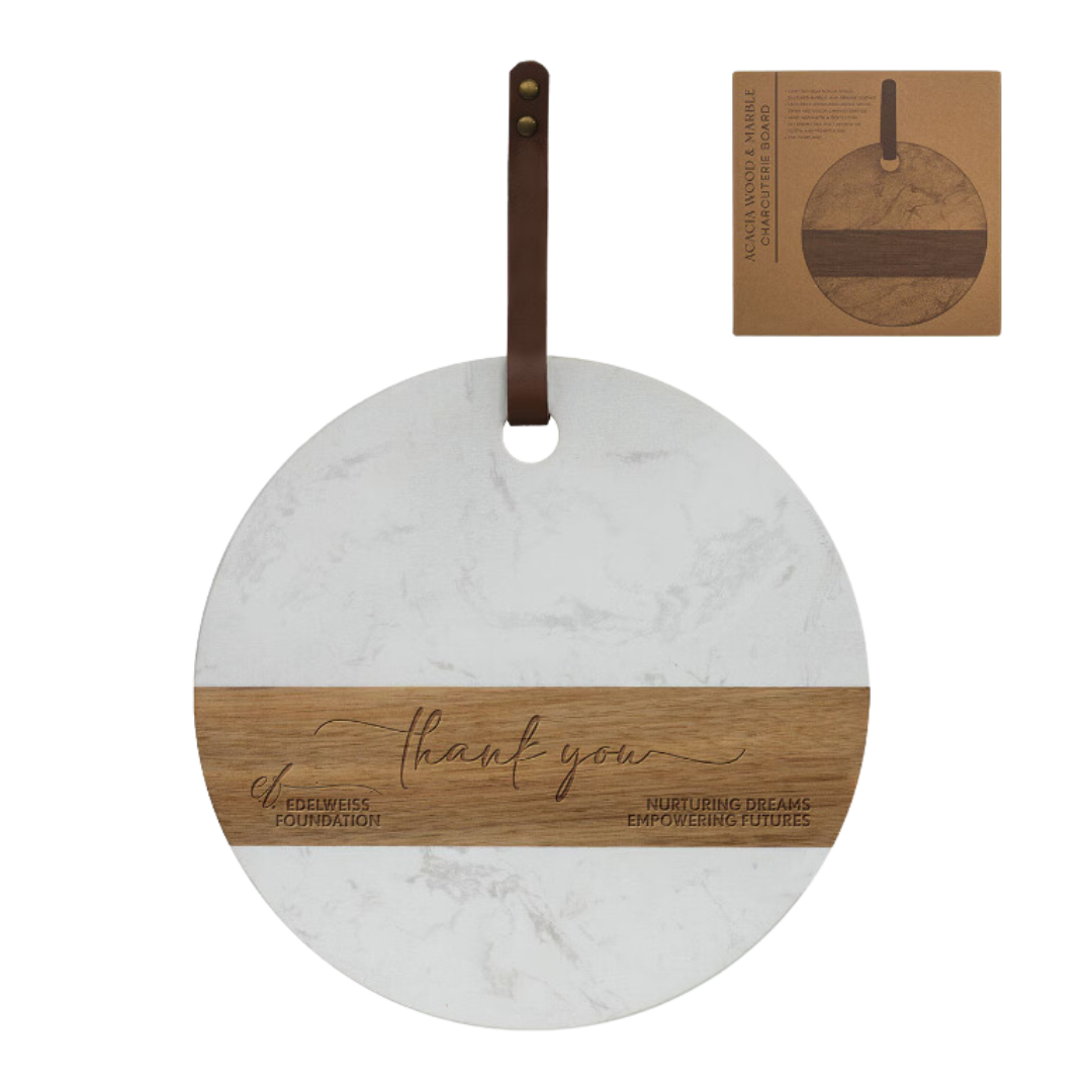 Acacia Wood & Marble Charcuterie Board