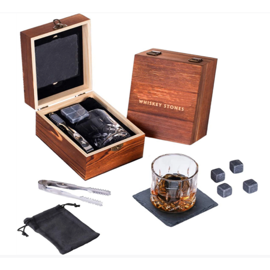 Whiskey Stones And Glass Gift Set